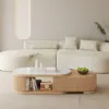 Velar 47"-67" Extendable Coffee Table with Sintered Stone Top and Storage – White