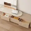Velar 180 - 290 cm Extendable Fluted TV Stand with Sintered Stone Top & 3 Drawers