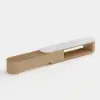 Velar 71"-114" Extendable Fluted TV Stand with Sintered Stone Top & 3 Drawers