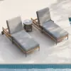 Ropipe Outdoor Rope-Woven Lounge Chair with Adjustable Backrest & Wheels in Dark Gray