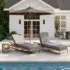 Ropipe Outdoor Rope-Woven Lounge Chair with Adjustable Backrest & Wheels in Dark Gray