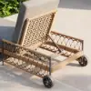 Ropipe Outdoor Rope-Woven Lounge Chair with Adjustable Backrest & Wheels in Dark Gray