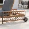 Ropipe Outdoor Rope-Woven Lounge Chair with Adjustable Backrest & Wheels in Dark Gray