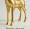 3PCS Golden Deer Figurine with Decorative Plate Set Luxury Resin Animal Sculptures