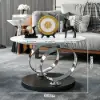 3PCS Black Deer Figurine with Decorative Plate Set Luxury Resin Animal Sculptures