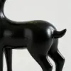 3PCS Black Deer Figurine with Decorative Plate Set Luxury Resin Animal Sculptures