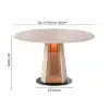 90 - 120 cm Solid Whitewash Wood Extendable Dining Table with Light