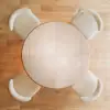 90 - 120 cm Solid Whitewash Wood Extendable Dining Table with Light