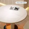 90 - 120 cm Solid Whitewash Wood Extendable Dining Table with Light