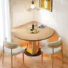 90 - 120 cm Solid Natural Wood Extendable Dining Table with Light