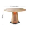 90 - 120 cm Solid Natural Wood Extendable Dining Table with Light
