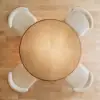 90 - 120 cm Solid Natural Wood Extendable Dining Table with Light