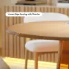 90 - 120 cm Solid Natural Wood Extendable Dining Table with Light
