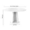 90 - 120 cm Solid Matte Warm White Wood Extendable Dining Table with Light