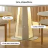 90 - 120 cm Solid Matte Warm White Wood Extendable Dining Table with Light