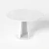 90 - 120 cm Solid Matte Warm White Wood Extendable Dining Table with Light