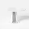 90 - 120 cm Solid Matte Warm White Wood Extendable Dining Table with Light