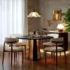 Picture of 90 - 120 cm Solid Black Wood Extendable Dining Table with Light