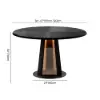 Picture of 90 - 120 cm Solid Black Wood Extendable Dining Table with Light