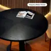 Picture of 90 - 120 cm Solid Black Wood Extendable Dining Table with Light