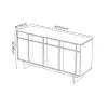 Mid Century Modern 60" Natural Wood Sideboard with Storage & Adjustable Shelves