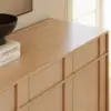 Mid Century Modern 60" Natural Wood Sideboard with Storage & Adjustable Shelves