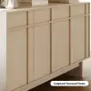 Mid Century Modern 60" Whitewash Wood Sideboard with Storage & Adjustable Shelves
