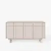 Mid Century Modern 60" Whitewash Wood Sideboard with Storage & Adjustable Shelves