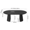 Modern 47"-79" Extendable Black Wood Dining Table with Fluted Base, Seats 4-6