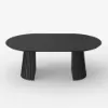 Modern 47"-79" Extendable Black Wood Dining Table with Fluted Base, Seats 4-6