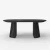 Modern 47"-79" Extendable Black Wood Dining Table with Fluted Base, Seats 4-6
