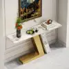 Silexa 60" Modern Console Table with White Sintered Stone Top