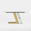 Silexa 60" Modern Console Table with White Sintered Stone Top
