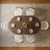 Modern 47"-79" Extendable Walnut Wood Dining Table with Fluted Base, Seats 4-6