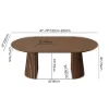 Modern 47"-79" Extendable Walnut Wood Dining Table with Fluted Base, Seats 4-6