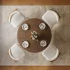 Modern 47"-79" Extendable Walnut Wood Dining Table with Fluted Base, Seats 4-6