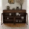 Arune 63" Walnut Wood Sideboard with Storage & Light