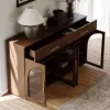 Arune 63" Walnut Wood Sideboard with Storage & Light