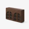 Arune 63" Walnut Wood Sideboard with Storage & Light