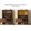 37" Ash Wood Veneer Fluted Shoe Storage Entryway Cabinet, Left Hand