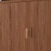37" Ash Wood Veneer Fluted Shoe Storage Entryway Cabinet, Left Hand