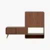 37" Ash Wood Veneer Fluted Shoe Storage Entryway Cabinet, Left Hand