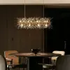 Mid-Century Modern 12-Light Crystal Firework Sputnik Kitchen Island Lighting in Gold