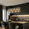 Mid-Century Modern 12-Light Crystal Firework Sputnik Kitchen Island Lighting in Gold