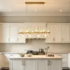 Mid-Century Modern 12-Light Crystal Firework Sputnik Kitchen Island Lighting in Gold