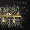 Mid-Century Modern 12-Light Crystal Firework Sputnik Kitchen Island Lighting in Gold