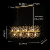 Mid-Century Modern 12-Light Crystal Firework Sputnik Kitchen Island Lighting in Gold
