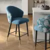 Arcora Blue Velvet Counter Stool with Upholstered, 1 Piece