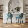 Arcora Blue Velvet Counter Stool with Upholstered, 1 Piece