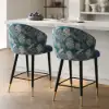 Arcora Blue Velvet Counter Stool with Upholstered, 1 Piece